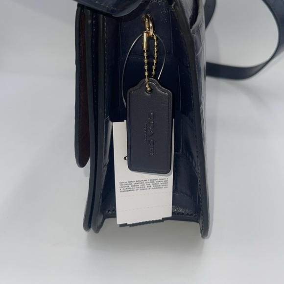 Coach Brynn Flap Crocodile Embossed and Smooth Leather Crossbody Bag NWT - Picture 6 of 11